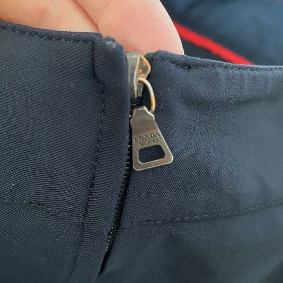 Prada Black Nylon Blend Front Seam Side Zip Dress Pants - Picture 11 of 13